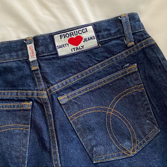 Vintage Fiorucci Jeans Low Rise Flares Dark Wash Denim - Picture 1 of 6